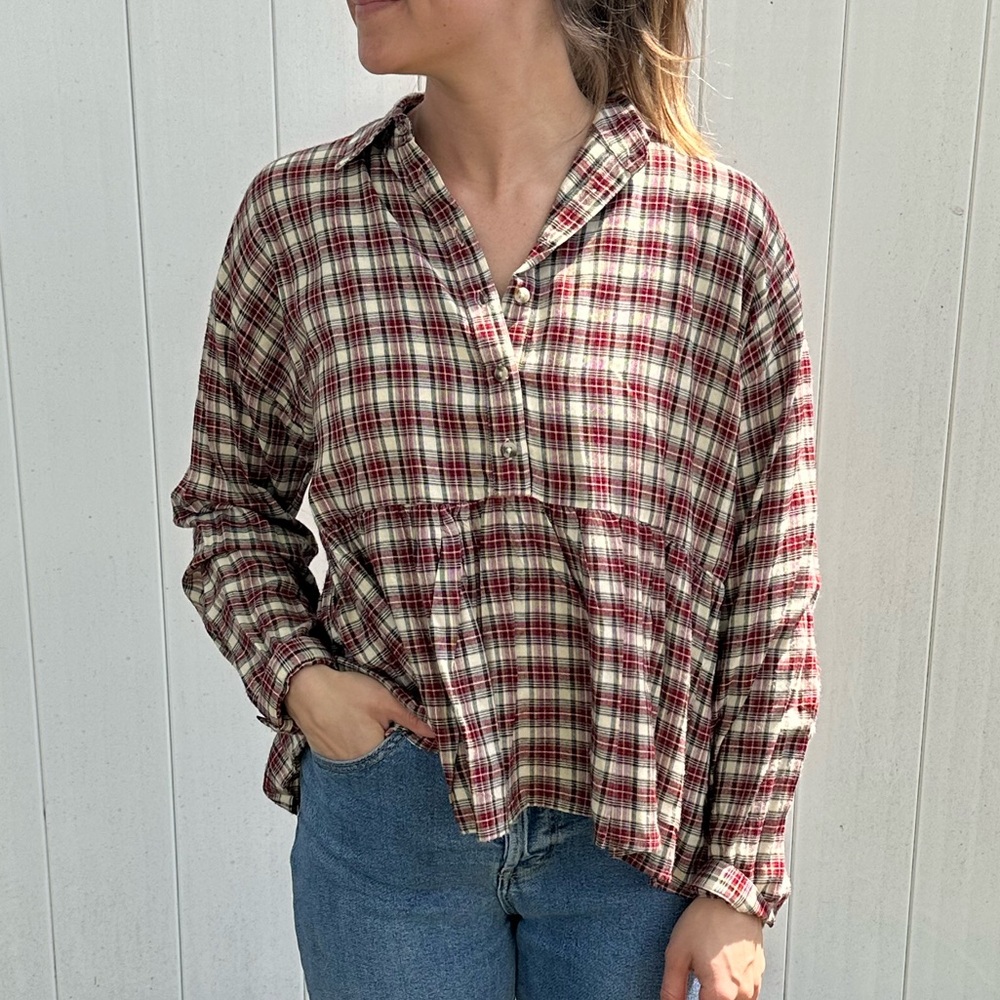 Plaid Button-Up Shirt